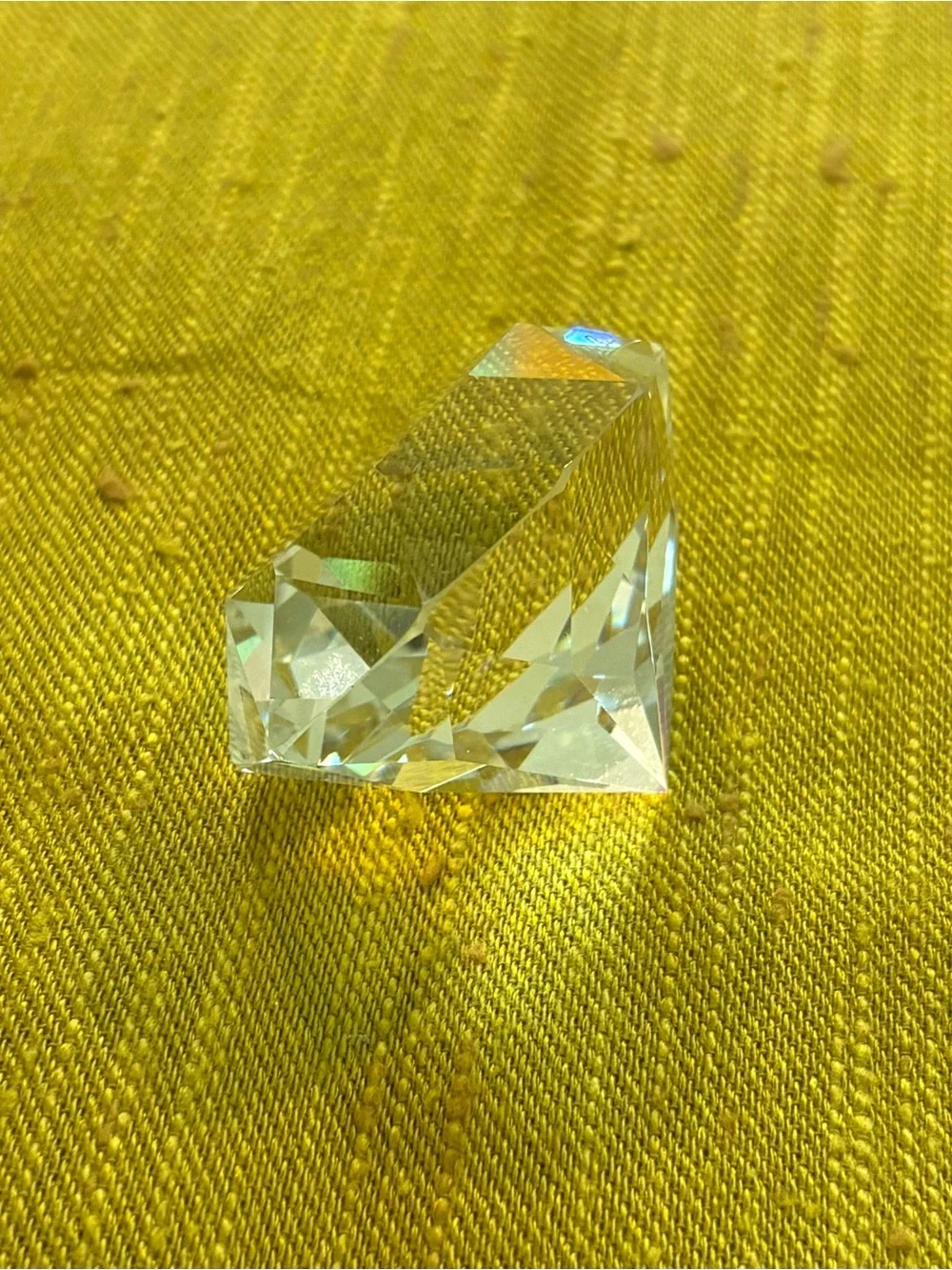 Faceted Crystal Paperweight - Clear Prism